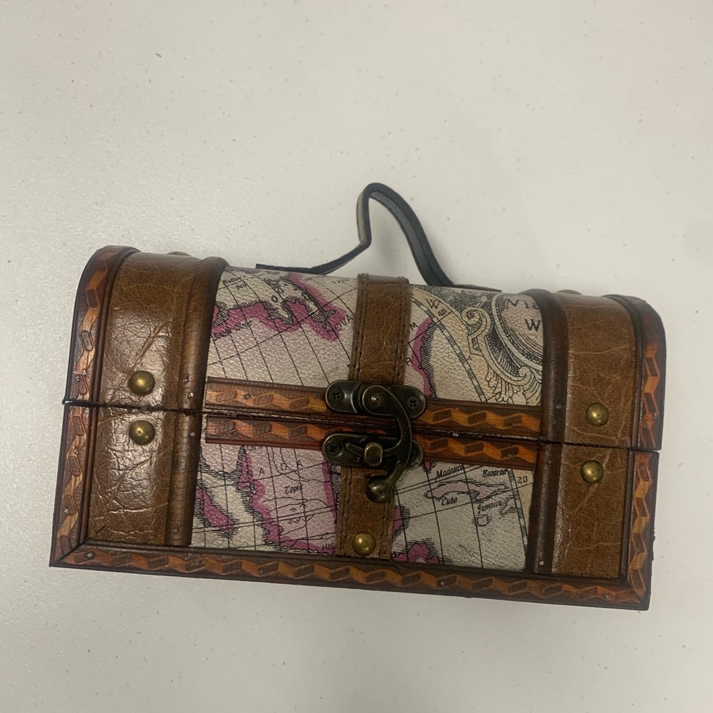 Vintage Style Map Print Box